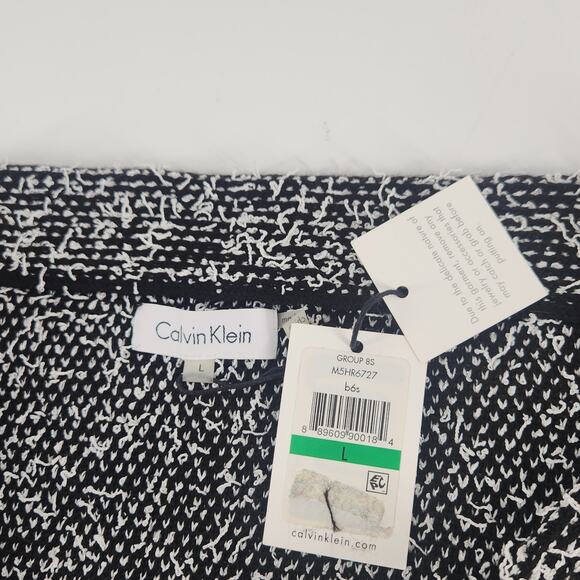 Calvin Klein Eyelash Textured Knee Length Pencil Skirt Large Black Cozy Office - Picture 2 of 7